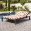 Tissu extérieur rayé Ponant terracotta – Déperlant & résistant UV - Grande largeur