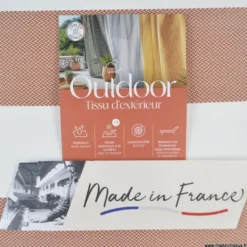 Tissu extérieur rayé Ponant terracotta – Déperlant & résistant UV - Grande largeur