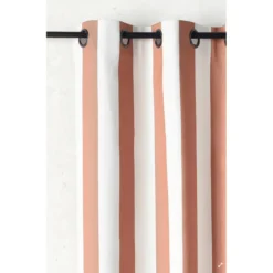 Tissu extérieur rayé Ponant terracotta – Déperlant & résistant UV - Grande largeur