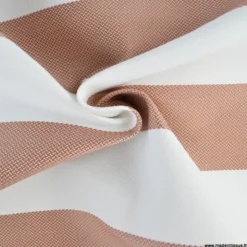 Tissu extérieur rayé Ponant terracotta – Déperlant & résistant UV - Grande largeur