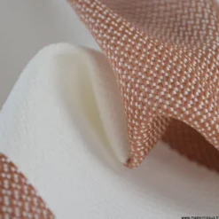 Tissu extérieur rayé Ponant terracotta – Déperlant & résistant UV - Grande largeur