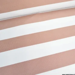 Tissu extérieur rayé Ponant terracotta – Déperlant & résistant UV - Grande largeur