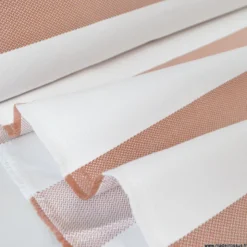 Tissu extérieur rayé Ponant terracotta – Déperlant & résistant UV - Grande largeur