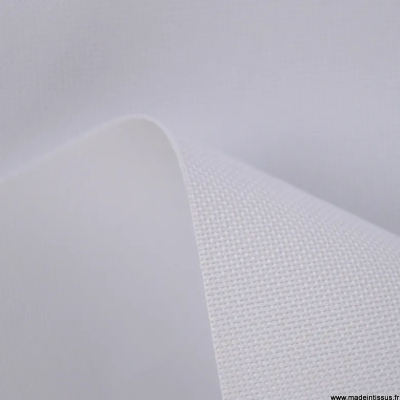 Tissu extérieur étanche blanc enduit PVC