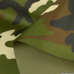 Tissu extérieur étanche Camouflage écru enduit PVC