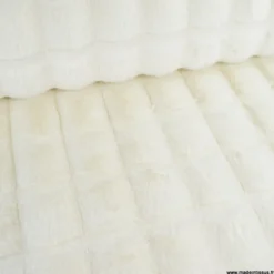 Tissu fausse fourrure carreau Pelissa - Blanc cassé