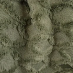 Tissu Fausse Fourrure Kaki – Motif Géométrique Relief