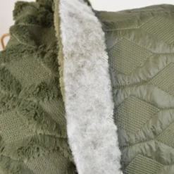 Tissu Fausse Fourrure Kaki – Motif Géométrique Relief