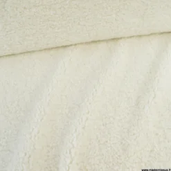 Tissu fausse fourrure lourde peau de mouton - Blanc cassé