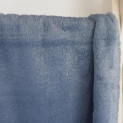 Tissu fausse fourrure Lurex - Bleu denim