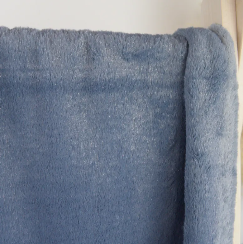 Tissu fausse fourrure Lurex - Bleu denim
