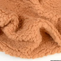 Tissu Fausse Fourrure maille SHERPA cassonade - OEKO TEX