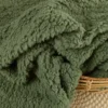 Tissu Fausse Fourrure maille SHERPA vert fougère - OEKO TEX