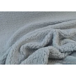 Tissu Fausse Fourrure maille SHERPA GRIS - OEKO TEX