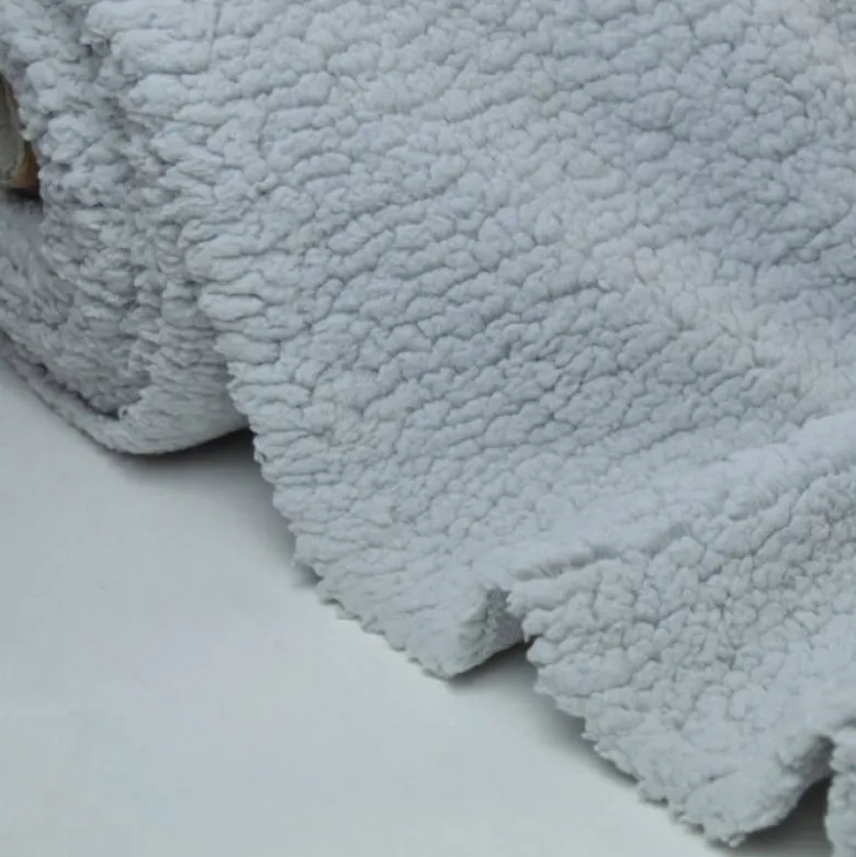 Tissu Fausse Fourrure maille SHERPA GRIS - OEKO TEX