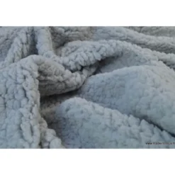 Tissu Fausse Fourrure maille SHERPA GRIS - OEKO TEX