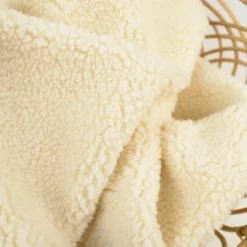 Tissu Fausse Fourrure maille SHERPA ECRU, exclusivité made in tissus - OEKO TEX