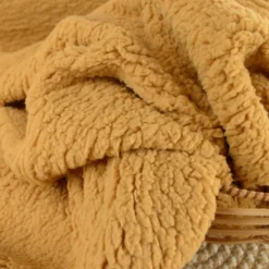 Tissu Fausse Fourrure maille SHERPA camel - OEKO TEX