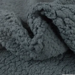 Tissu Fausse Fourrure maille sherpa Anthracite - OEKO TEX
