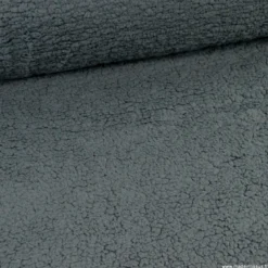 Tissu Fausse Fourrure maille sherpa Anthracite - OEKO TEX