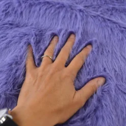 Tissu fausse fourrure à poils longs - Lilas