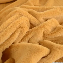 Tissu fausse fourrure rabbit Camel - Corto