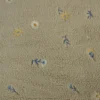 Tissu Fausse Fourrure Sherpa Odette brodée fleurs fond taupe - OEKO TEX