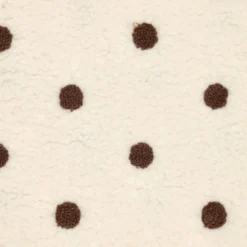 Tissu Fausse Fourrure Sherpa brodée pois fond écru - OEKO TEX