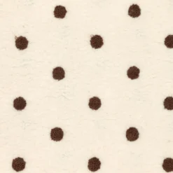 Tissu Fausse Fourrure Sherpa brodée pois fond écru - OEKO TEX