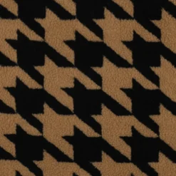 Tissu Fausse Fourrure Sherpa à motif Pied de poule XXL fond camel - OEKO TEX