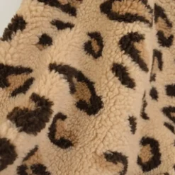Tissu Fausse Fourrure Sherpa à motif léopard fond camel - OEKO TEX