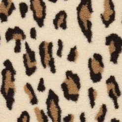 Tissu Fausse Fourrure Sherpa à motif léopard fond écru - OEKO TEX