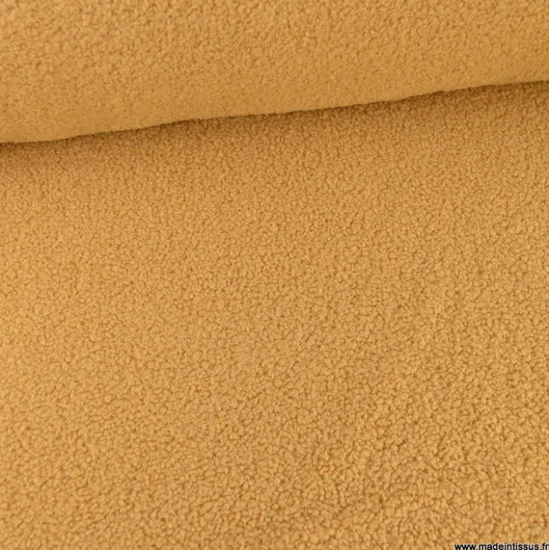 Tissu fausse fourrure Teddy Bouclette Camel - OEKO TEX