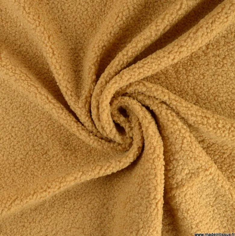 Tissu fausse fourrure Teddy Bouclette Camel - OEKO TEX