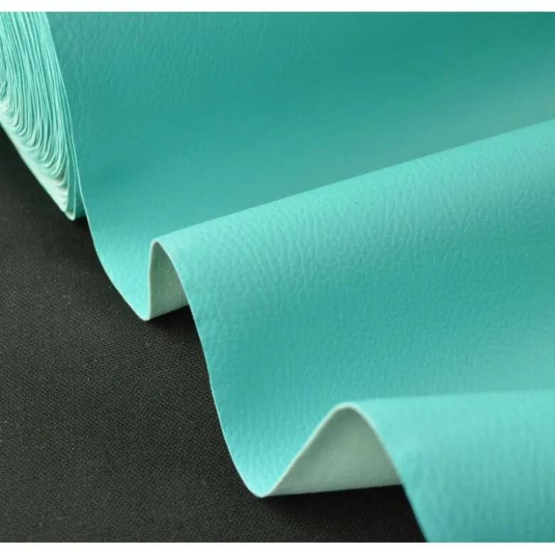Tissu Faux cuirs ameublement rigide turquoise