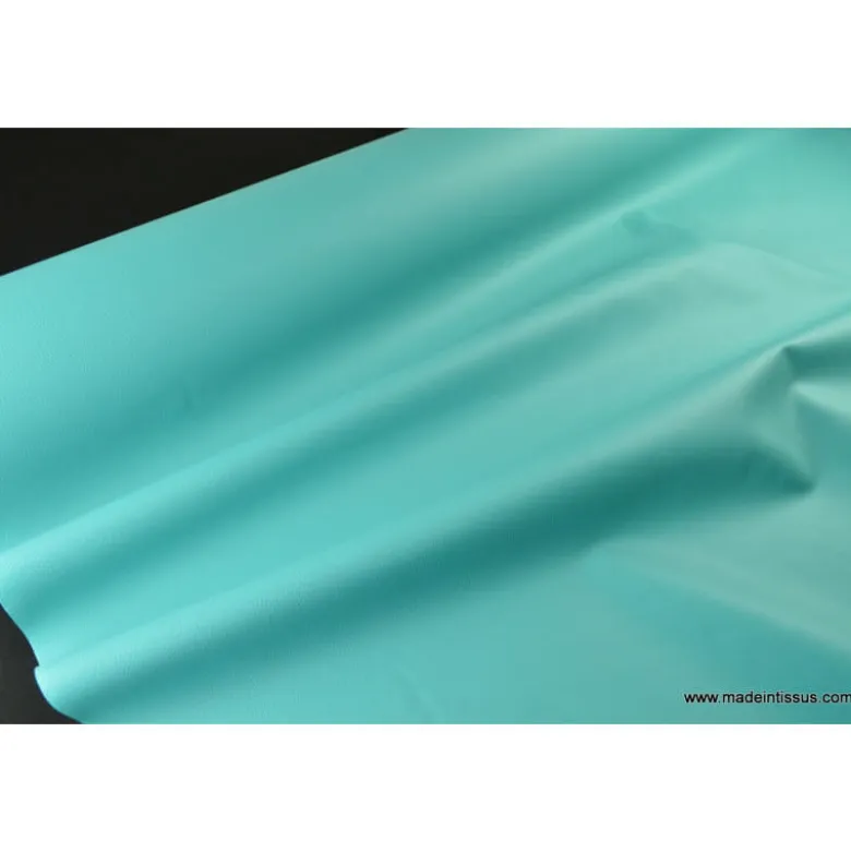 Tissu Faux cuirs ameublement rigide turquoise
