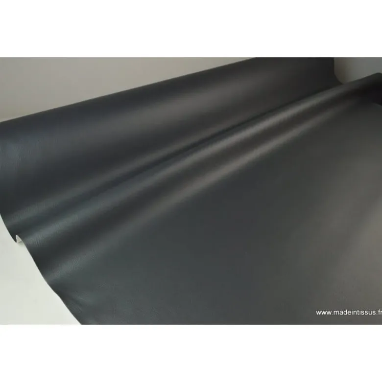 Tissu Faux cuirs ameublement rigide gris ardoise