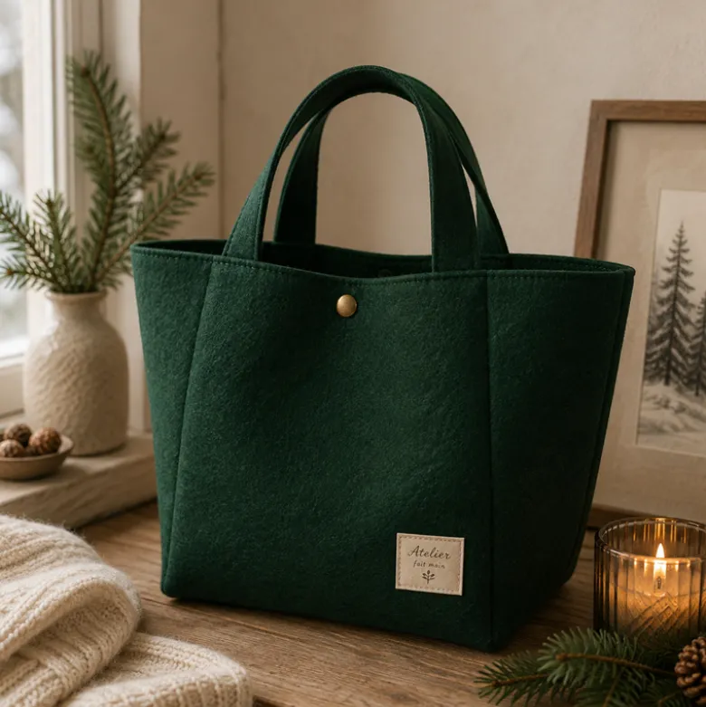 Tissu feutrine petite laize 90 cm - Vert Sapin
