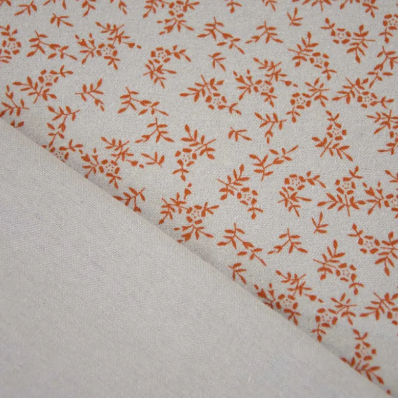 Tissu Flanelle de coton motifs feuilles