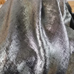 Tissu fluide Irisé - Argent et noir