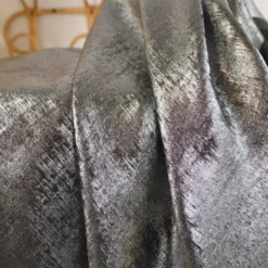 Tissu fluide Irisé - Argent et noir