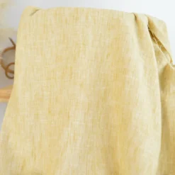 Tissu fluide polyester aspect Lin - Ocre