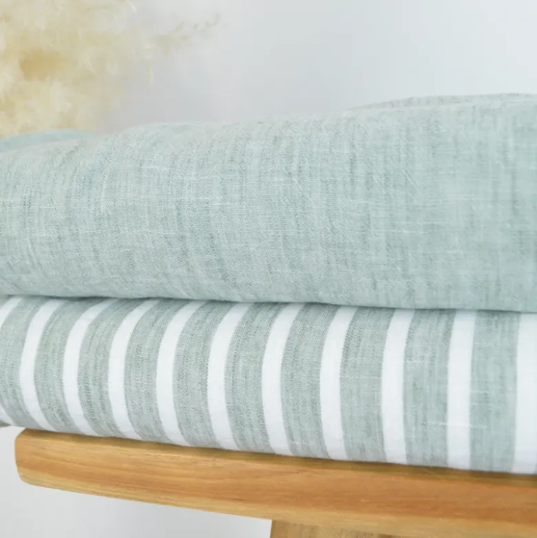 Tissu fluide polyester aspect Lin - vert olive