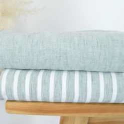 Tissu fluide polyester aspect Lin - vert olive