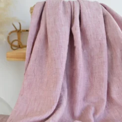 Tissu fluide polyester aspect Lin - Vieux rose