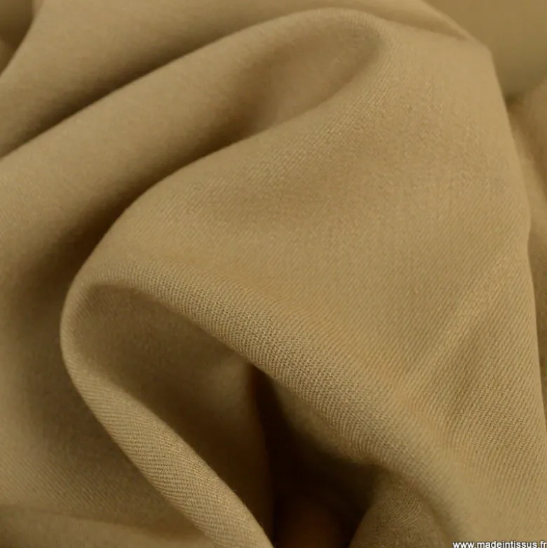 Tissu gabardine bi stretch - Beige