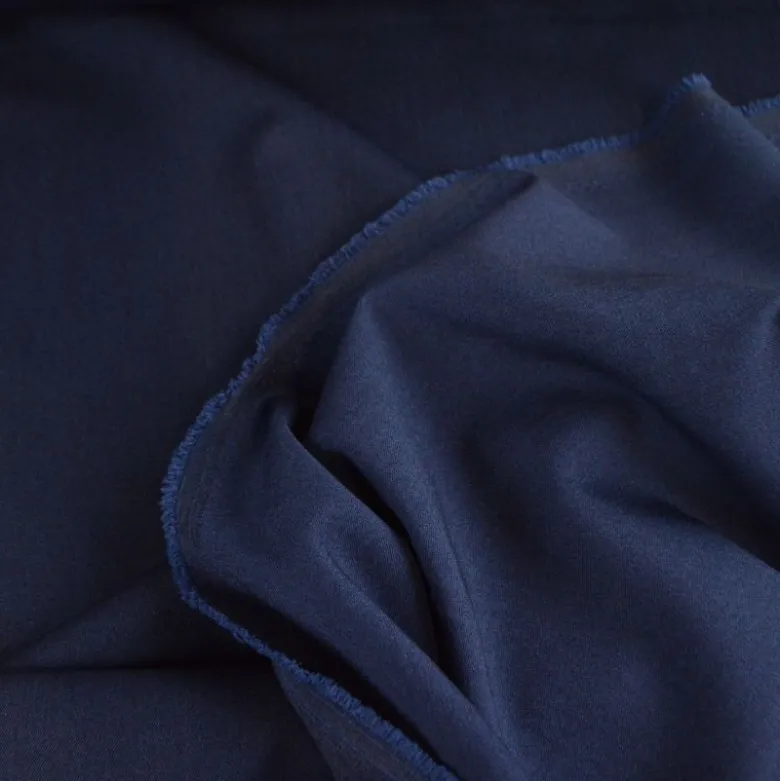 Tissu gabardine bi stretch - Bleu Minuit