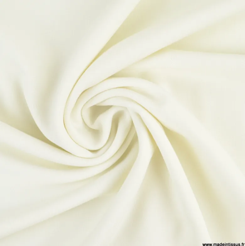 Tissu gabardine bi stretch - Blanc cassé