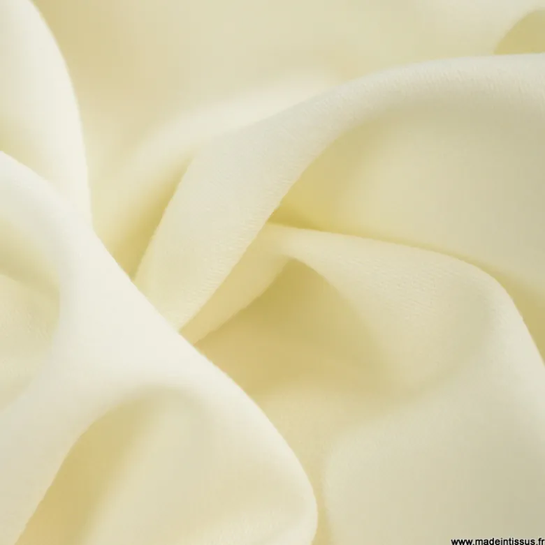 Tissu gabardine bi stretch - Blanc cassé