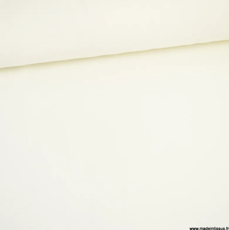 Tissu gabardine bi stretch - Blanc cassé